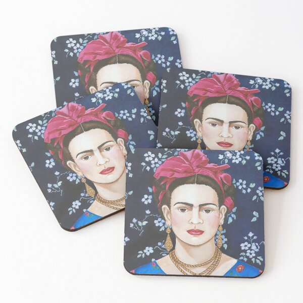Item preview, Frida with flower background designed and sold by Madalena Lobao-Tello.