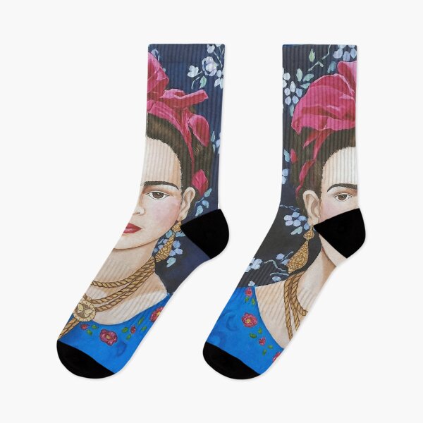 Item preview, Frida with flower background designed and sold by Madalena Lobao-Tello.