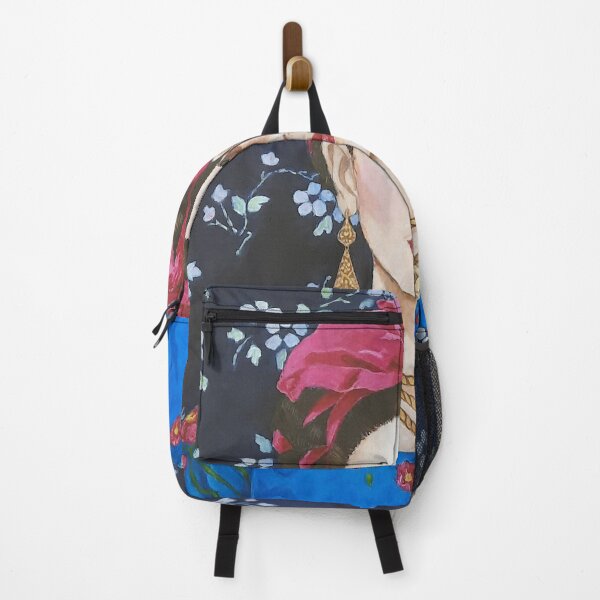 Item preview, Frida with flower background designed and sold by Madalena Lobao-Tello.