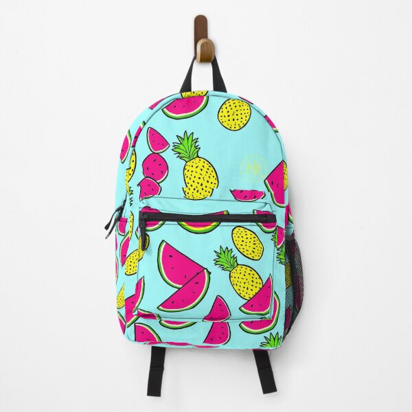 Item preview, Pastel Blue Tropical Fruit Pattern - Sweet Watermelon and Pineapple Design designed and sold by tonyartprints.