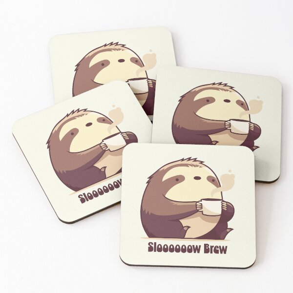 Item preview, Slow Brew Sloth drinking Coffee designed and sold by blackdogshop.