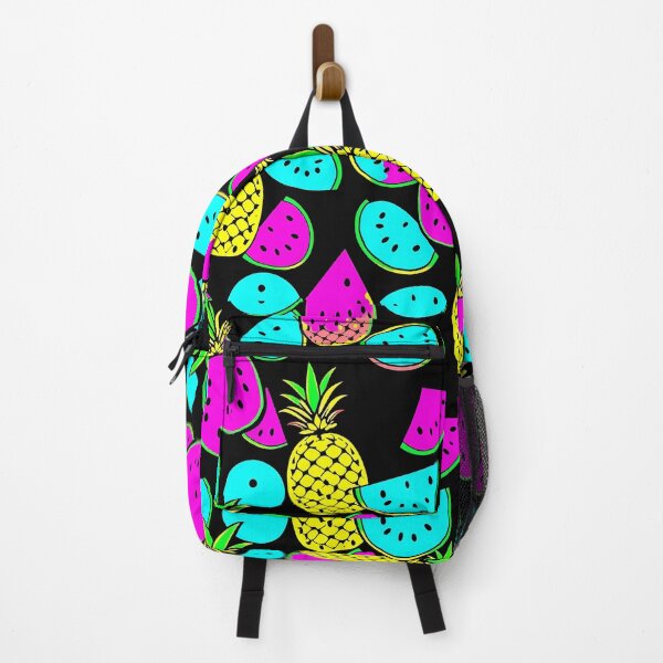 Item preview, Electric Neon Tropical Fruits - Retro Watermelon and Pineapple Pattern designed and sold by tonyartprints.