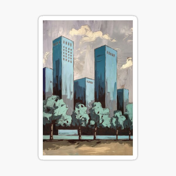 Item preview, Skyscrapers and trees designed and sold by AnthonyThomas.