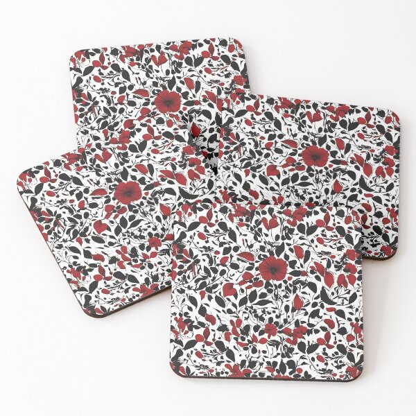 Item preview, Black and Red Floral designed and sold by Zenvo.