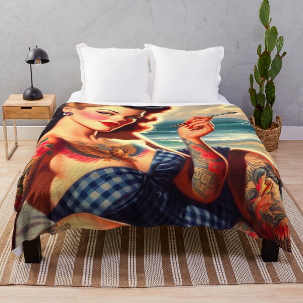 Item preview, Cuadro vintage de pin-up tatuada designed and sold by PulpVintage.