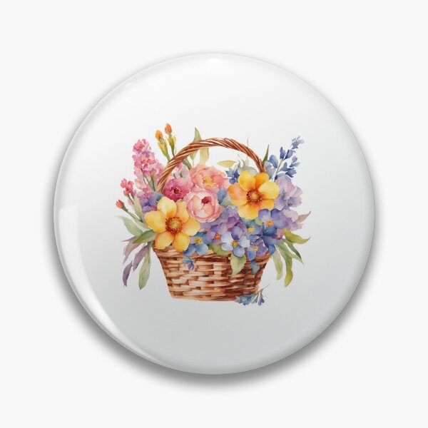 Item preview, Watercolor Flower Basket designed and sold by silviaol.