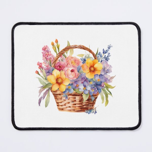 Item preview, Watercolor Flower Basket designed and sold by silviaol.