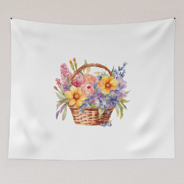Item preview, Watercolor Flower Basket designed and sold by silviaol.
