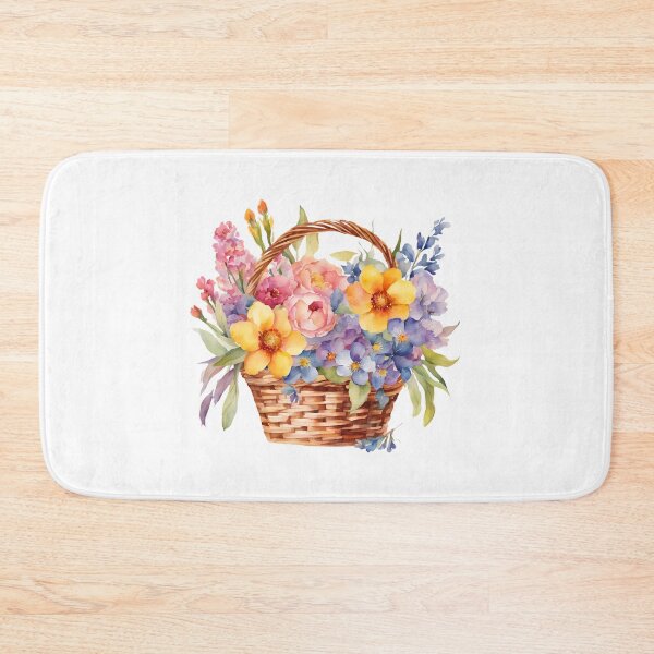Item preview, Watercolor Flower Basket designed and sold by silviaol.