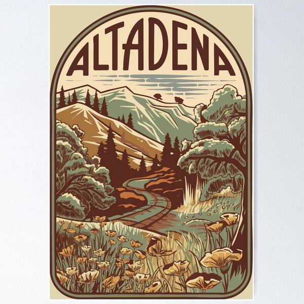 Item preview, Altadena - Vintage Retro Decal designed and sold by skiprender.