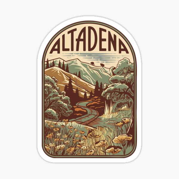 Item preview, Altadena - Vintage Retro Decal designed and sold by skiprender.