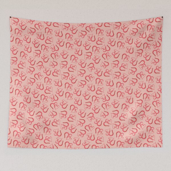 Item preview, Red hearts on a pink background author's drawing designed and sold by Sunflower-7.