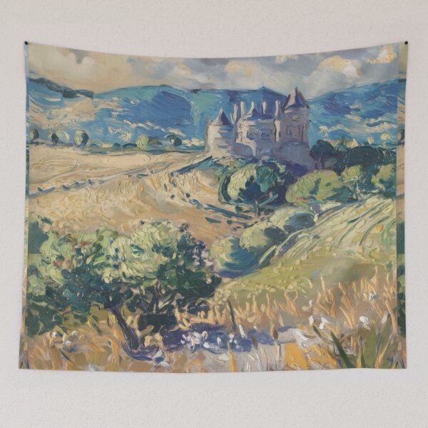 Item preview, French Château  - Classic Impressionist Landscape Art Painting designed and sold by CARRAANN.