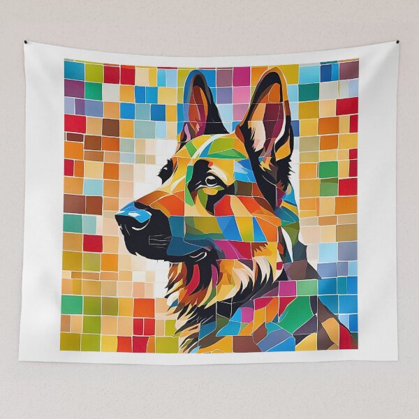 Item preview, German Shepherd Tile Art – Elegant & Bold Canine Design designed and sold by Fredster1966.
