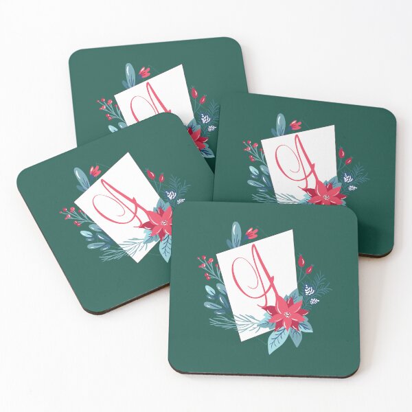 Item preview, Poinsettia Monogram A designed and sold by DesignbyBFD.