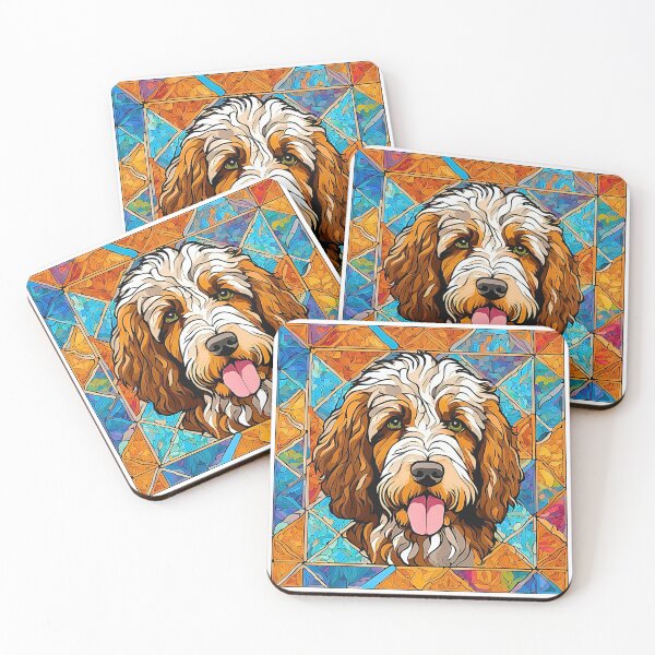 Item preview, Stylized Bernedoodle Tile Art – Adorable & Stylish Canine Design designed and sold by Fredster1966.