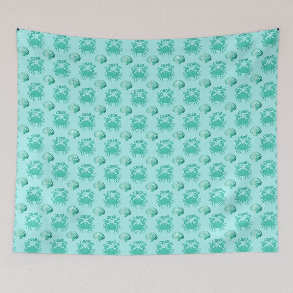 Item preview, Crabs and shells in turquoise designed and sold by Topmel.