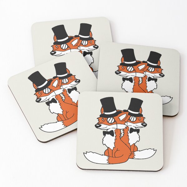 Item preview, 2 Foxes Friends Top Hat Rich Men Monocle Glasses designed and sold by shirt-o-mat.