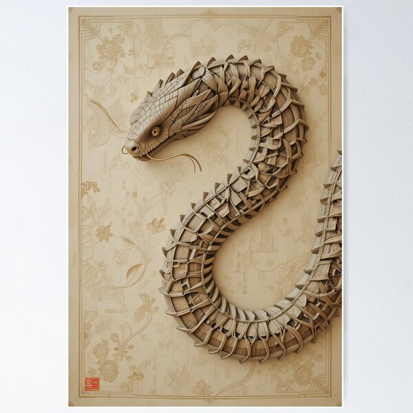 Item preview, Wood snake designed and sold by oblik.