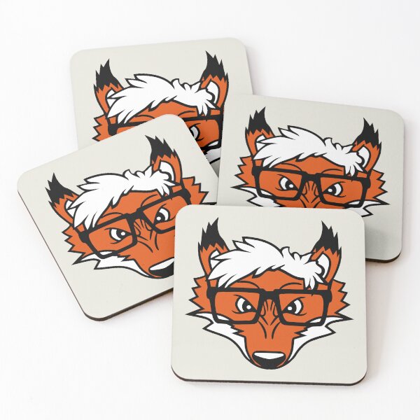 Item preview, Red Fox Nerd Horn-Rimmed Glasses Geek Cool Smart designed and sold by shirt-o-mat.