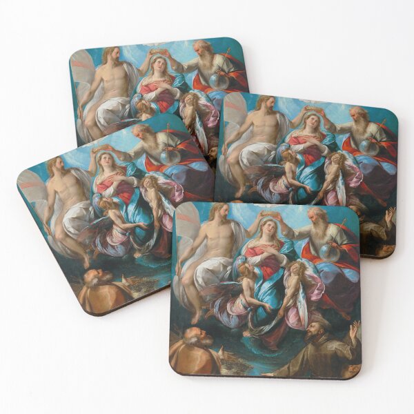 Item preview, The Coronation of the Virgin with Saints – Baroque Religious Art 1605 Joseph and Francis designed and sold by HistoryOnWalls.