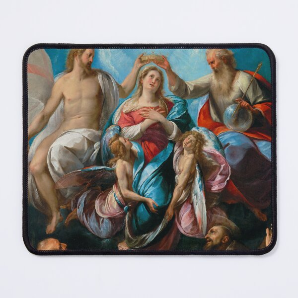 Item preview, The Coronation of the Virgin with Saints – Baroque Religious Art 1605 Joseph and Francis designed and sold by HistoryOnWalls.