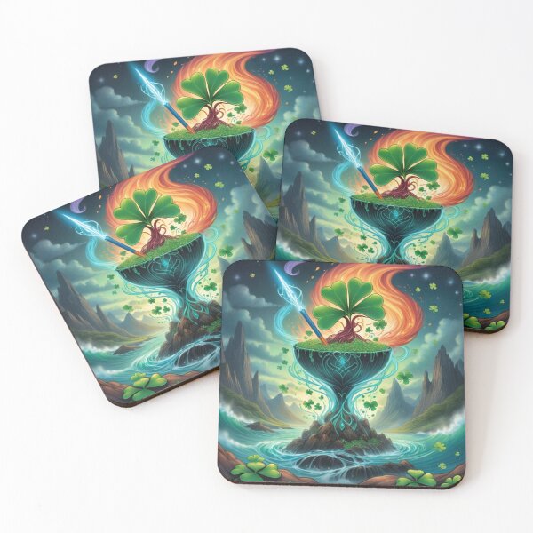 Item preview, Ancient Cup Containing Four Leaf Clover And Lightning Stick designed and sold by Melantari Vizuns.