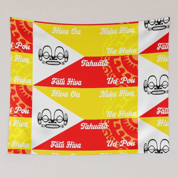 Item preview, Marquesan flag III (custom) designed and sold by Nesian-Tahiti.