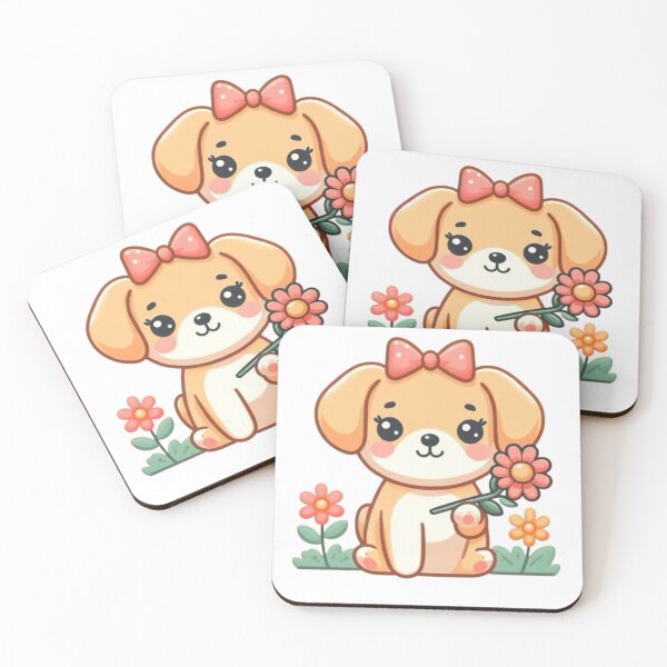 Item preview, Cute Valentine's Dog Girl with Flower designed and sold by Marliesart.