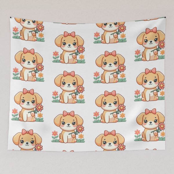 Item preview, Cute Valentine's Dog Girl with Flower designed and sold by Marliesart.