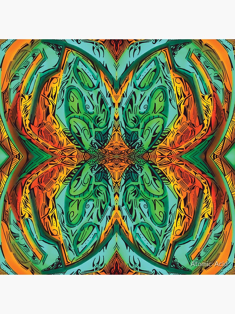 Thumbnail 3 of 3, Sticker, Emerald Monarch's Dance designed and sold by Atomic-Acid.