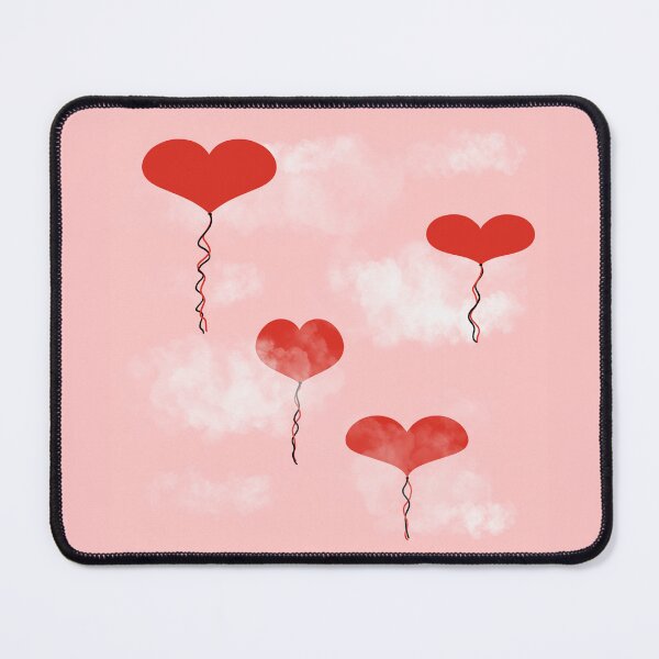 Artikelvorschau, Herz-Luftballons in einem rosa Himmel entworfen und verkauft von NovaArtsShopCo.