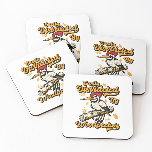 Item preview, Easily Distracted By Woodpecker Vintage Birdwatching Nature Lover designed and sold by TeeByDesignsCo®.