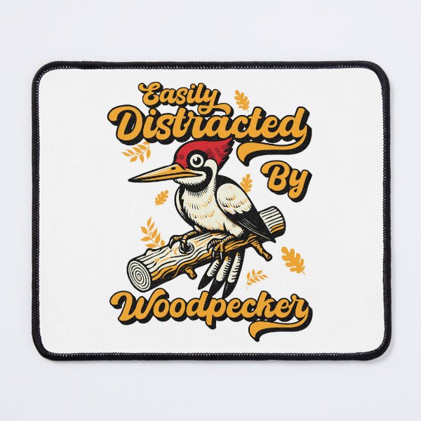 Item preview, Easily Distracted By Woodpecker Vintage Birdwatching Nature Lover designed and sold by TeeByDesignsCo®.