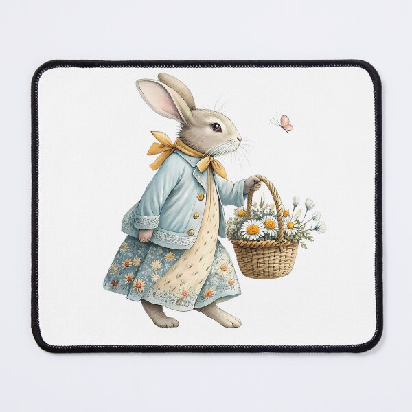 Item preview, A0667 Meadow Blossom Gathererfloral bunny clipart, spring clipart, watercolor rabbit, bunny illustration, wildflower art, nature clipart, designed and sold by angieart68.