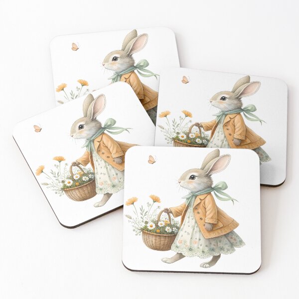 Artikelvorschau, A0667 Meadow Blossom Gathererfloral Hase Clipart, Frühling Clipart, Aquarell Hase, Hase Illustration, Wildblumen Kunst, Natur Clipart, entworfen und verkauft von angieart68.