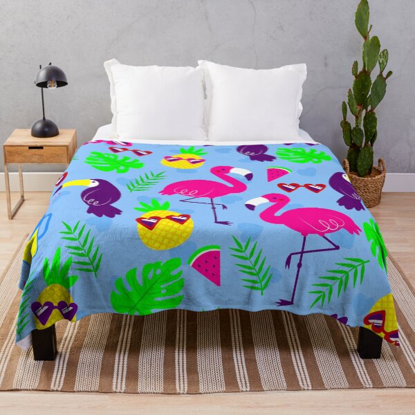 Item preview, tropical flamingo toucan pineapple watermelon heart designed and sold by Gossip Rag.