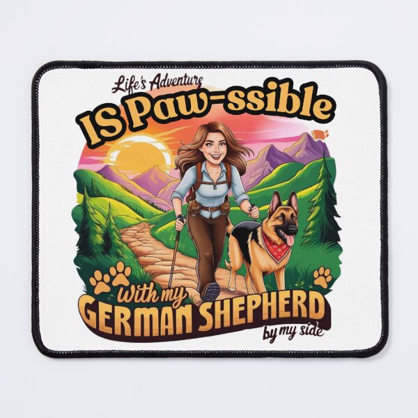 Item preview, Life’s Adventure is Paw-ssible – German Shepherd Hiking Design" designed and sold by bannzy.