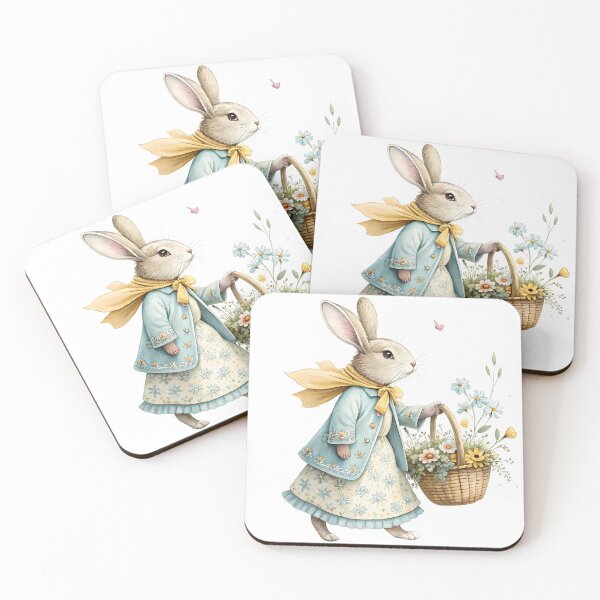 Artikelvorschau, A0667 Meadow Blossom Gathererfloral Hase Clipart, Frühling Clipart, Aquarell Hase, Hase Illustration, Wildblumen Kunst, Natur Clipart, entworfen und verkauft von angieart68.