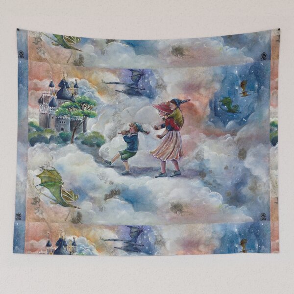 Item preview, Cloud Walkers – Whimsical Watercolor Painting, Fantasy Art by Alessandra Jann-Jordan designed and sold by AJJARTSLLC.