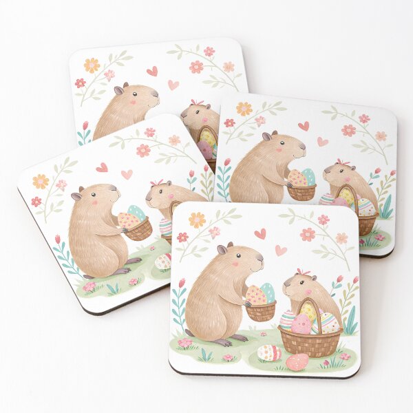 Item preview, A0669 Easter capybara- Adorable Spring Holiday Animal Illustration for Easter Projects designed and sold by angieart68.