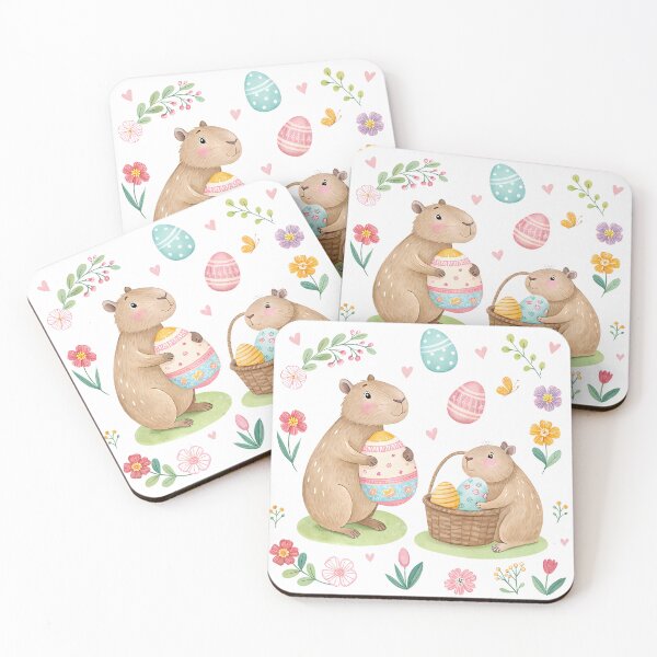 Item preview, A0669 Easter capybara Easter capybara clipart, Easter animal clipart, spring holiday illustration, cute capybara art, festive Easter designed and sold by angieart68.