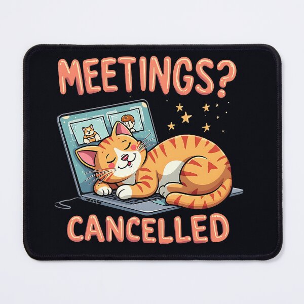 Item preview, Funny Cat Sleeping on Laptop - Meetings Cancelled designed and sold by Taans-Creation.