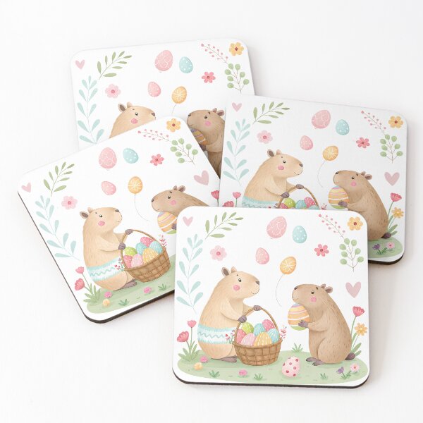 Item preview, A0669 Easter capybara Easter capybara clipart, Easter animal clipart, spring holiday illustration, cute capybara art, festive Easter designed and sold by angieart68.