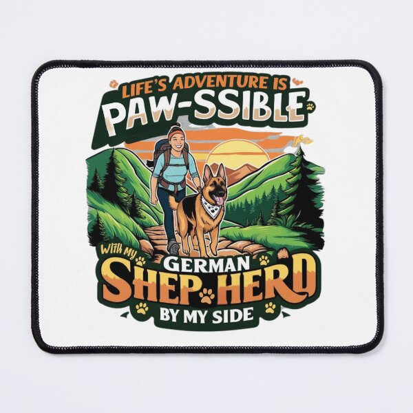Item preview, Life’s Adventure is Paw-sible – German Shepherd Hiking Design designed and sold by bannzy.