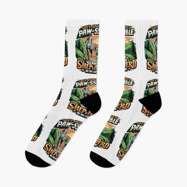 Item preview, Life’s Adventure is Paw-sible – German Shepherd Hiking Design designed and sold by bannzy.