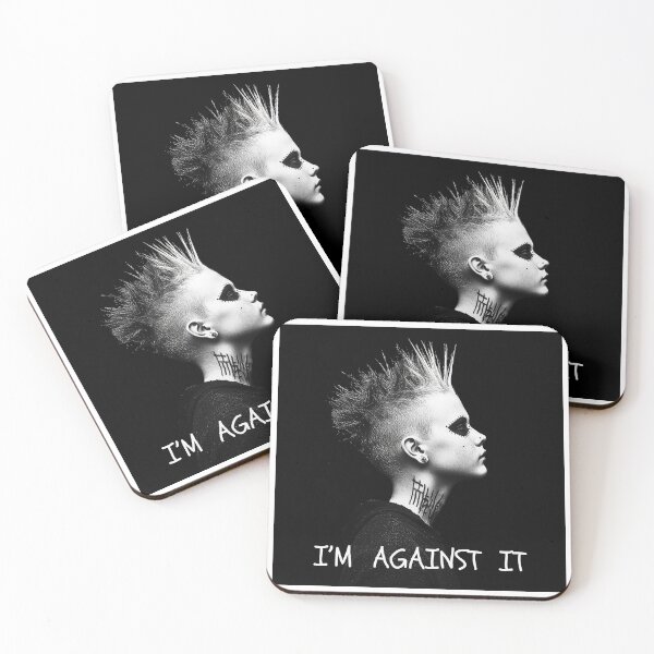 Item preview, I'm against it, a young punk, rebellion, black and white punk  designed and sold by silent-violin.