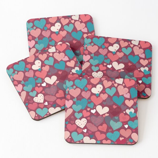 Item preview, Adorable pink and purple hearts in a delightful pattern designed and sold by adlkh.
