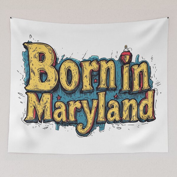 Item preview, Born In Maryland - Gone Fishing designed and sold by OriginalBeerCat.