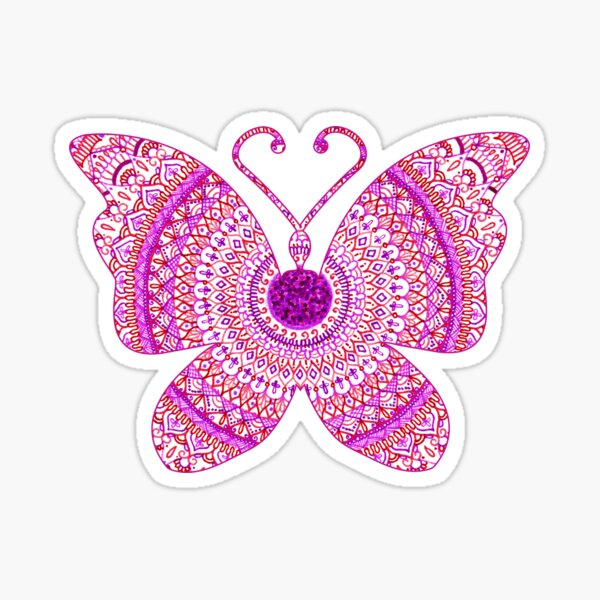 Item preview, Pink butterfly zentangle designed and sold by DesignPMG.